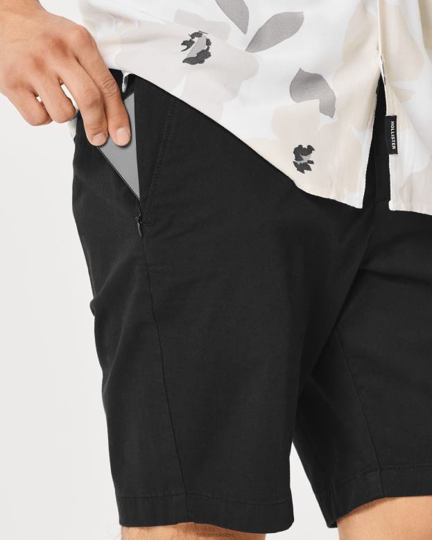 Bottoms Hollister Men Flat-Front Twill Shorts 9\\ 488201172 Black